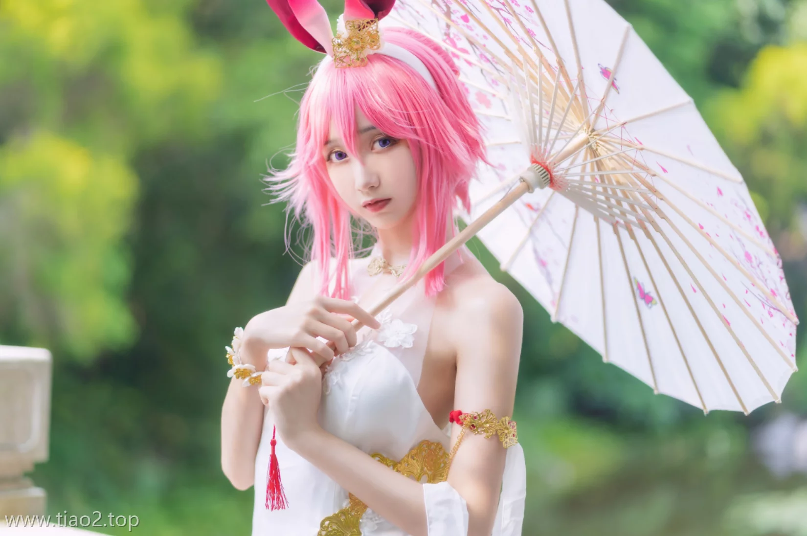 惊艳!木绵绵OwO八重樱旗袍cosplay图片大揭秘