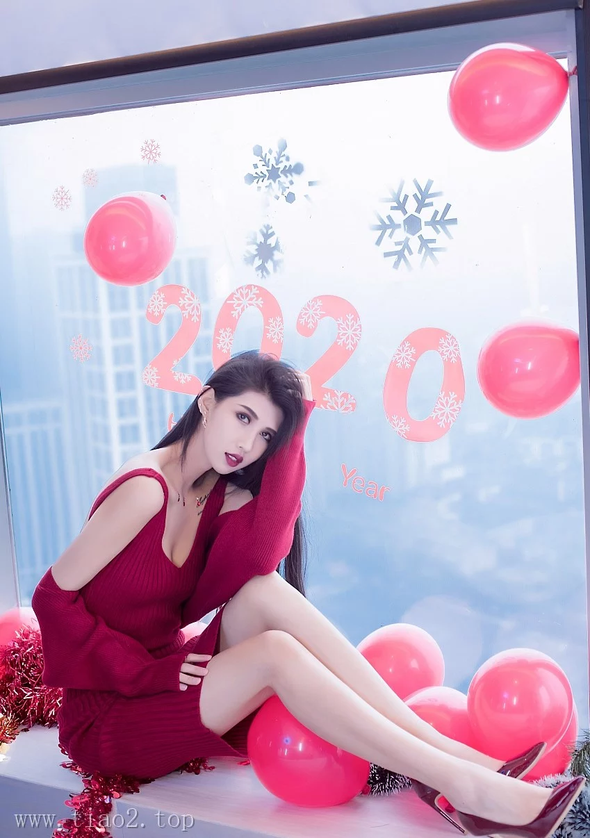 Xiuren图片丨模特葛征Model-NO.1871期红色连衣裙