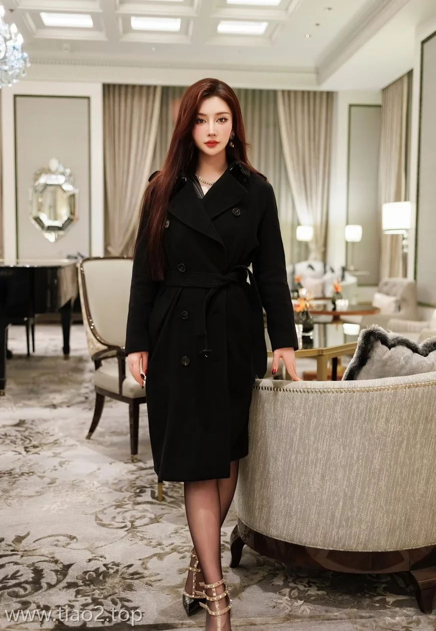 Xiuren图片丨IMiss模特蕾蕾醒了没-VOL.768期黑大衣气质女郎