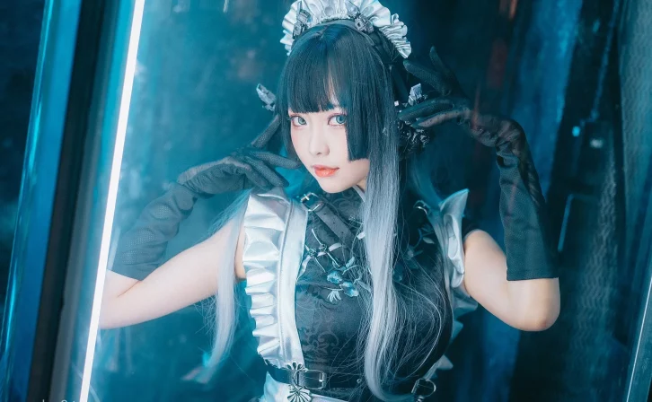 cosplay图片丨Coser_ElyEE子-賽博女仆Melanite黑榴石