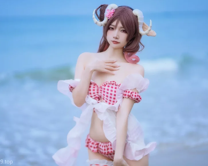 cosplay图片丨Coser二佐Nisa-泰拉夏日纪事 艾雅法拉泳装