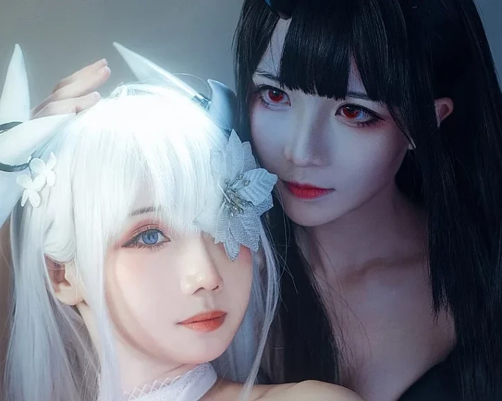 cosplay图片丨Coser_Tomoyo酱&焖焖碳-碧蓝航线-埃姆登双黑白夜之主