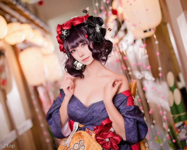 cosplay图片丨Coser菌烨tako-FGO葛饰北斋和服+泳装