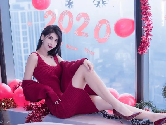 Xiuren图片丨模特葛征Model-NO.1871期红色连衣裙