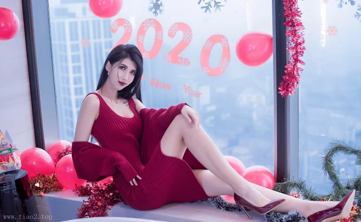 Xiuren图片丨模特葛征Model-NO.1871期红色连衣裙