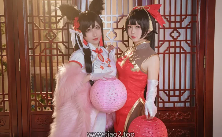 爱宕旗袍的白与红:rioko凉凉子这套拍成了年画