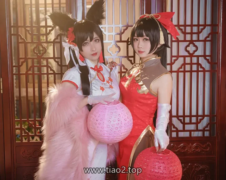 爱宕旗袍的白与红：rioko凉凉子这套拍成了年画